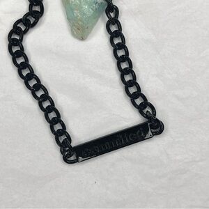 Black Chain Necklace with 'Committed' Pendant